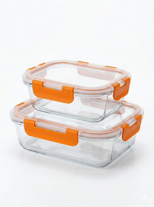 12-Piece Glass Food Storage Container Set – 6 Medium 17oz & 6 Mini 6oz, Airtight Snap-Lock Lids, BPA-Free, Microwave, Oven & Freezer Safe