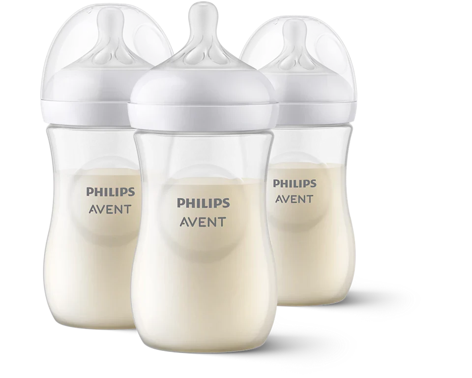Philips Avent Natural Baby Bottles with Natural Response Nipples Medium Flow, Flow 3, 9oz, 3-Pack, SCY903/93 product image