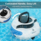 POOLPURE Wireless Pool Robot Cleaner 100 Min Runtime Self-Parking
