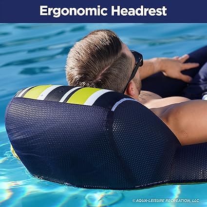 Aqua Luxury Pool Float Lounge – Extra Large Inflatable Float with Headrest & Cupholder