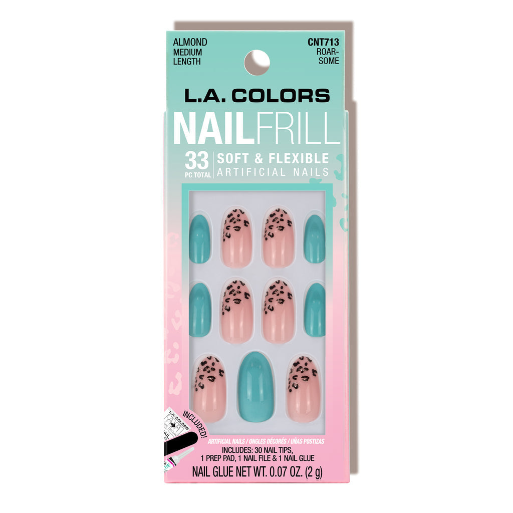 L.A. COLORS Nail Frill Artificial Nail Tip carded, Roarsome CNT713 product image
