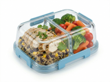 34oz Glass Meal Prep Container with 2 Compartments – Airtight Leakproof Lid, BPA-Free, Microwave & Freezer Safe