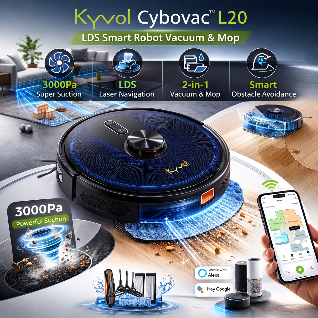 Robot Vacuum and Mop Combo with 2.4GHz WiFi Smart Control and 4 Cleaning Modes Robotic Vacuum Cleaner