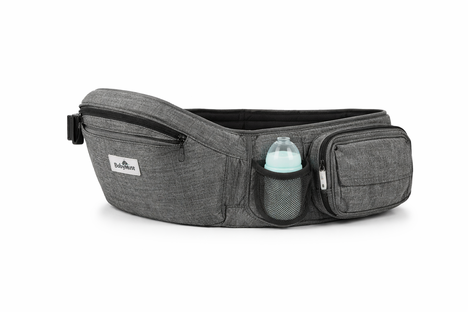 Babymust Baby Carrier with Hip Seat Adjustable Waist Belt and Multi-Pocket Storage