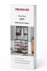 Free Standing Metal Shoe Rack Organizer Space Saving Closet Entryway Shoe Shelf Stand