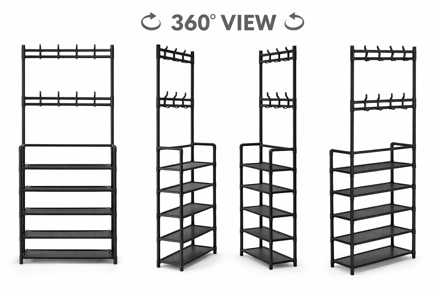 Free Standing Metal Shoe Rack Organizer Space Saving Closet Entryway Shoe Shelf Stand