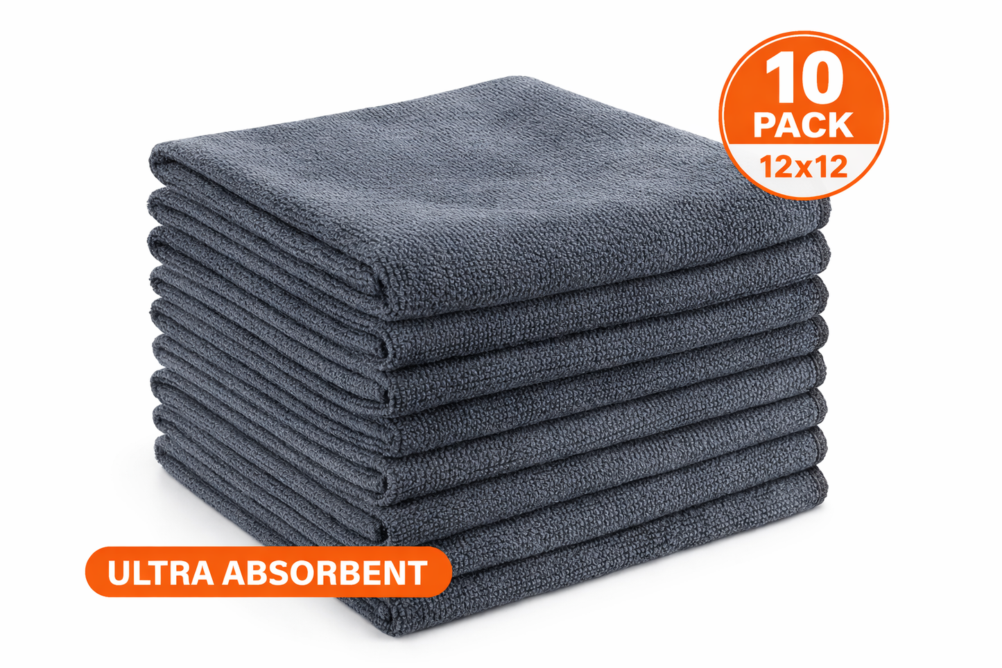 Kinhwa Microfiber Dish Cloths 12x12 Inch 10 Pack Ultra Absorbent Fast Drying Kitchen Cleaning Rags