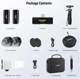 Vlogging Kit for Phone with RGB LED Light &amp; Wireless Microphone