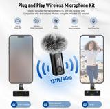 Vlogging Kit for Phone with RGB LED Light &amp; Wireless Microphone