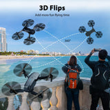 Drones with Camera for Adults Kids, Foldable RC Quadcopter, Helicopter Toys, 1080P FPV Video Drone for Beginners, 2 Batteries, Carrying Case, One Key Start, Altitude Hold,Headless Mode,3D Flips
